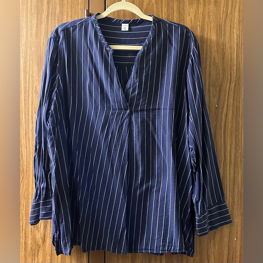 Blue with White Stripes Old Navy Blouse
